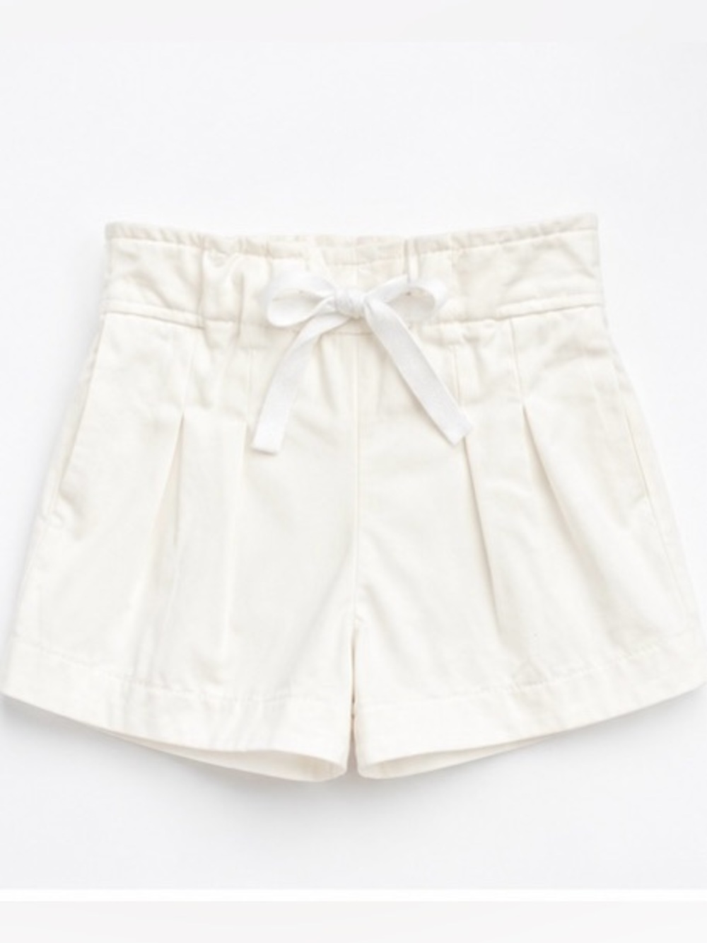 bella bliss Cream Drawstring Pleated Kids Shorts